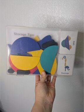 LiKee Wooden Pattern Blocks Set Educational Montessori Puzzle Shapes